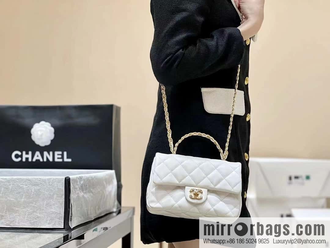 CHANEL 23S spring/summer series CF handle mini AS4023 white
