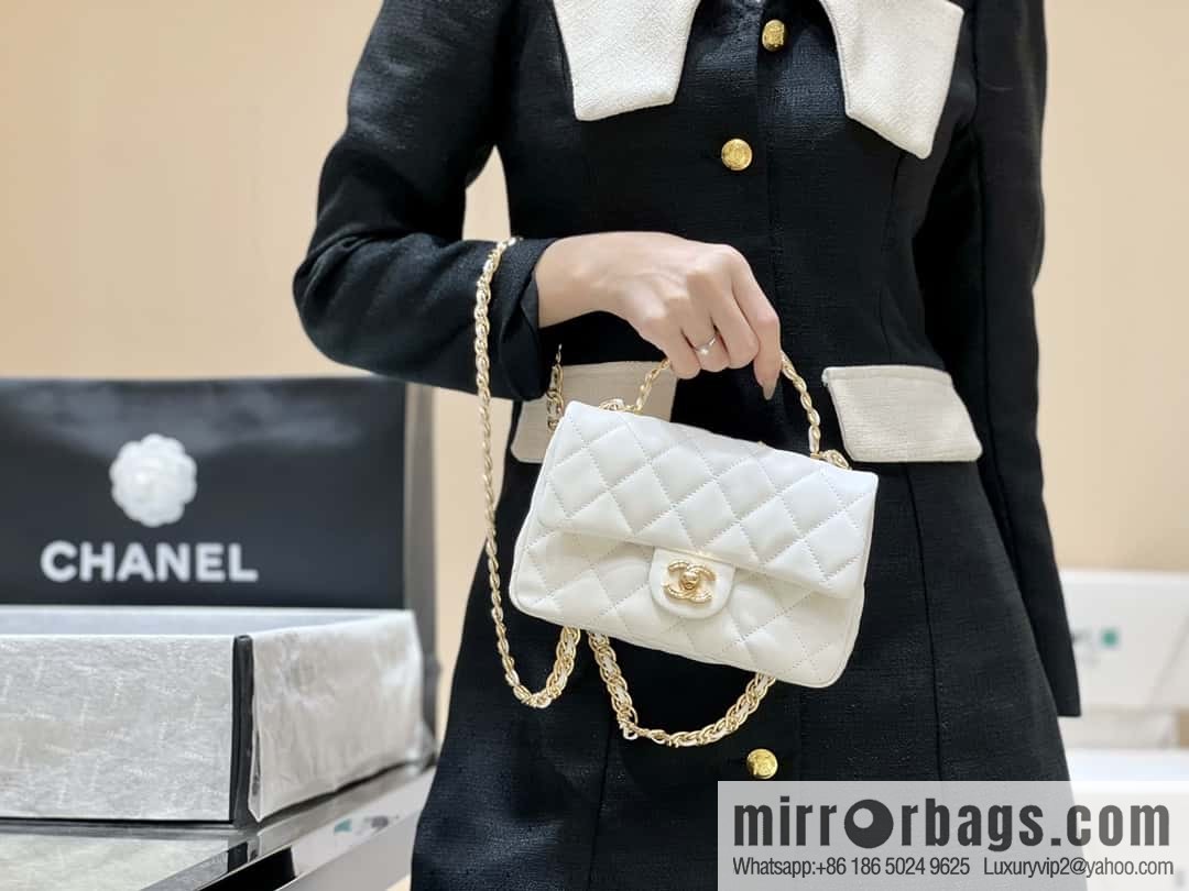CHANEL 23S spring/summer series CF handle mini AS4023 white