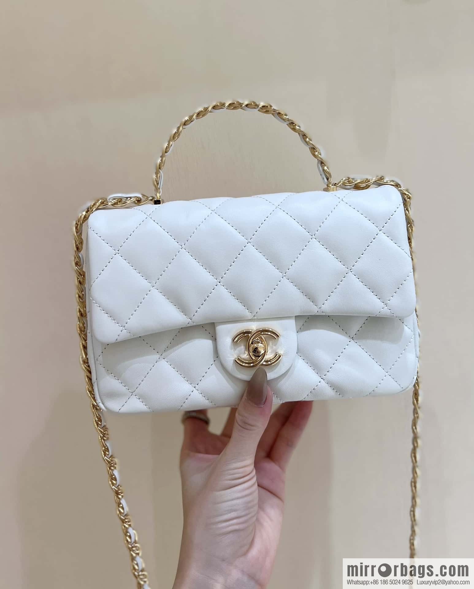 CHANEL 23S spring/summer series CF handle mini AS4023 white