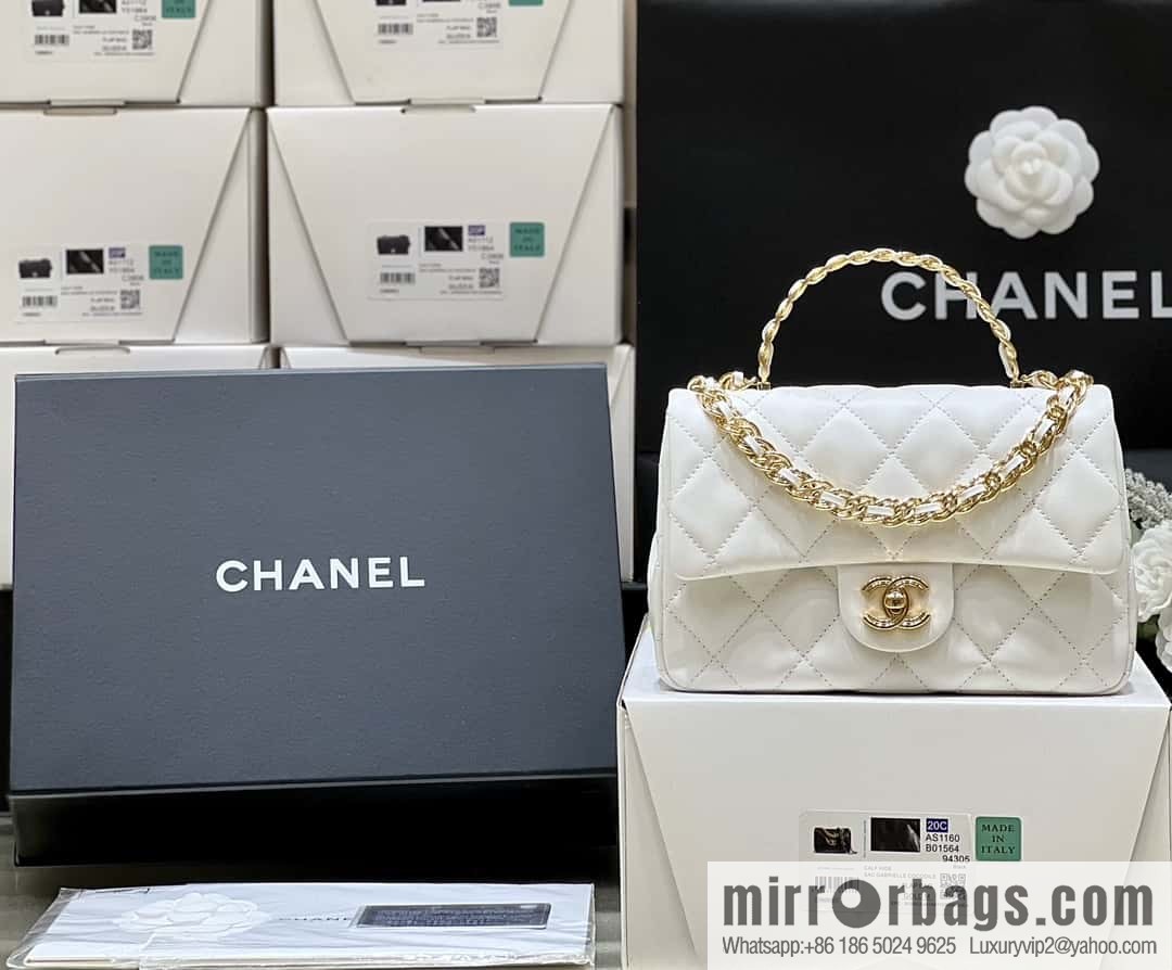 CHANEL 23S spring/summer series CF handle mini AS4023 white