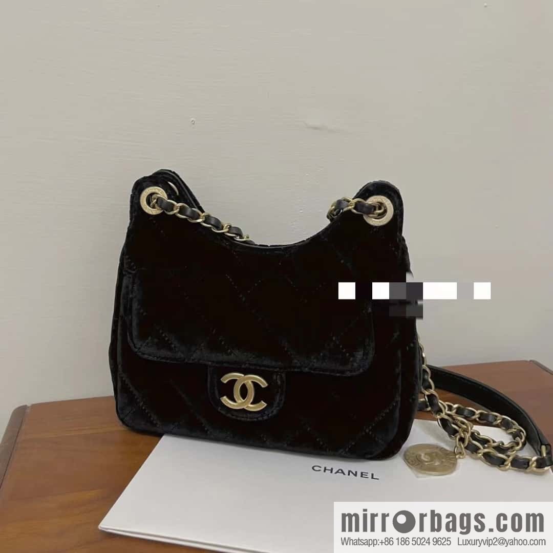 CHANEL 23B Velvet Tmall Genie AS4323 black