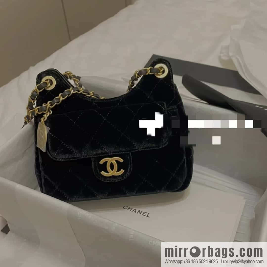 CHANEL 23B Velvet Tmall Genie AS4323 black