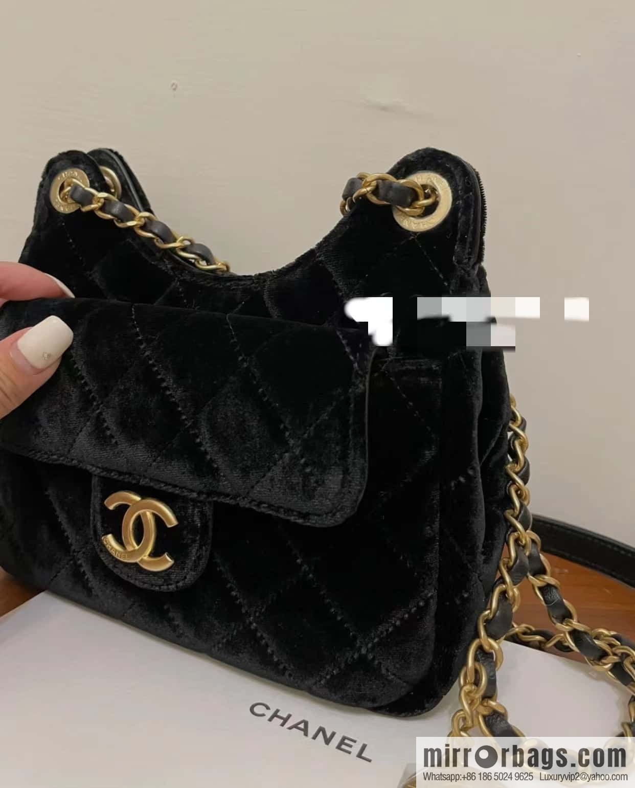 CHANEL 23B Velvet Tmall Genie AS4323 black