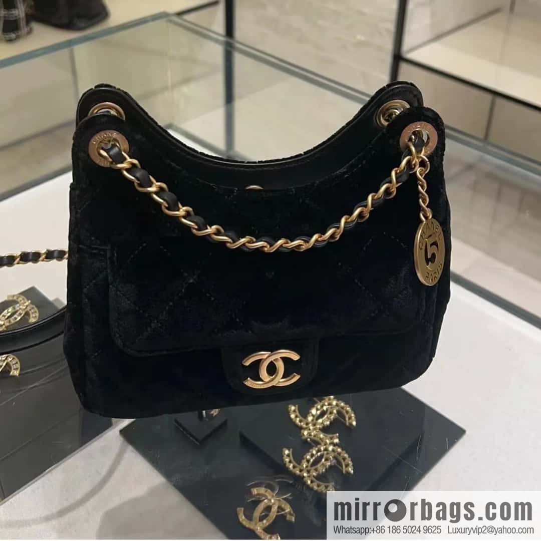 CHANEL 23B Velvet Tmall Genie AS4323 black