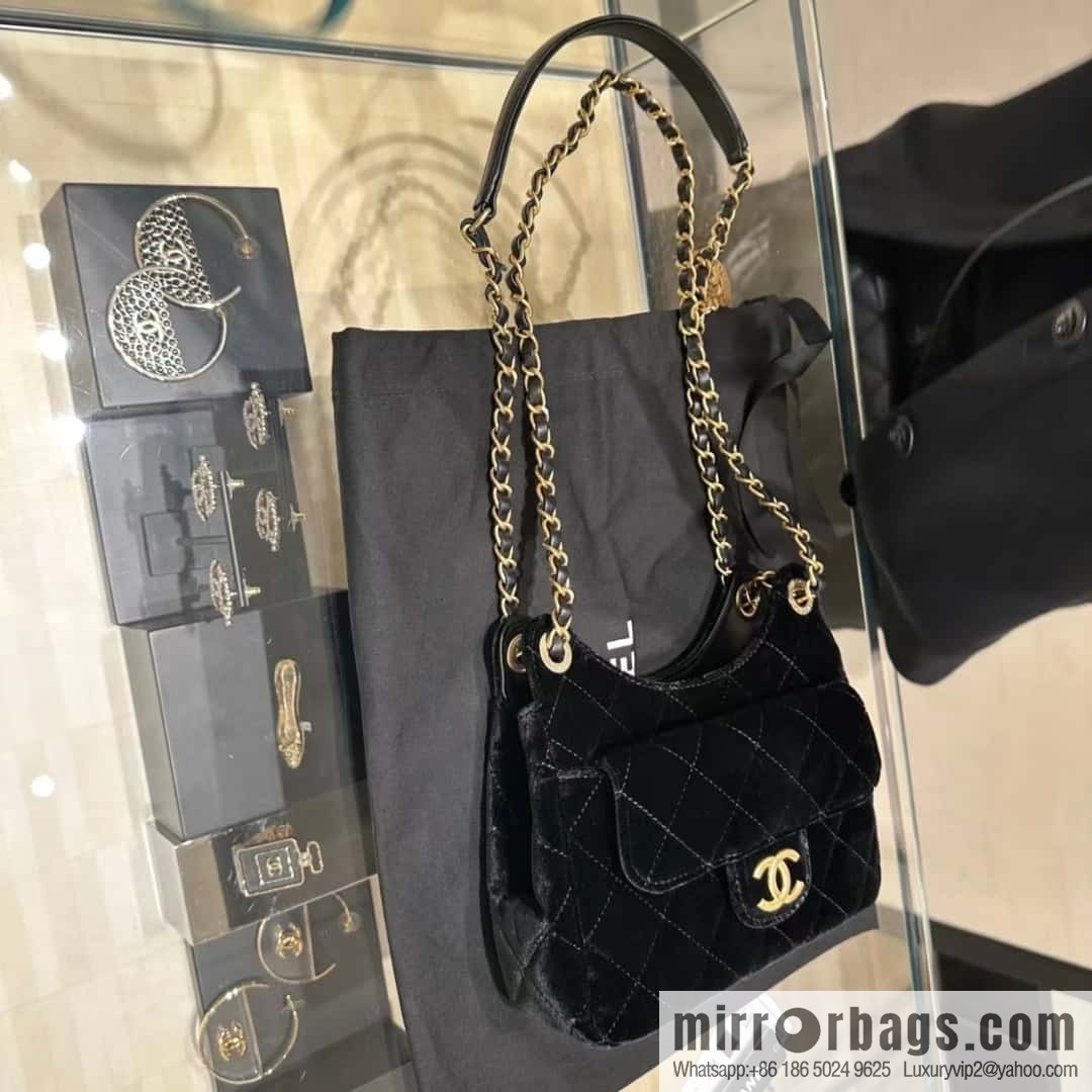 CHANEL 23B Velvet Tmall Genie AS4323 black