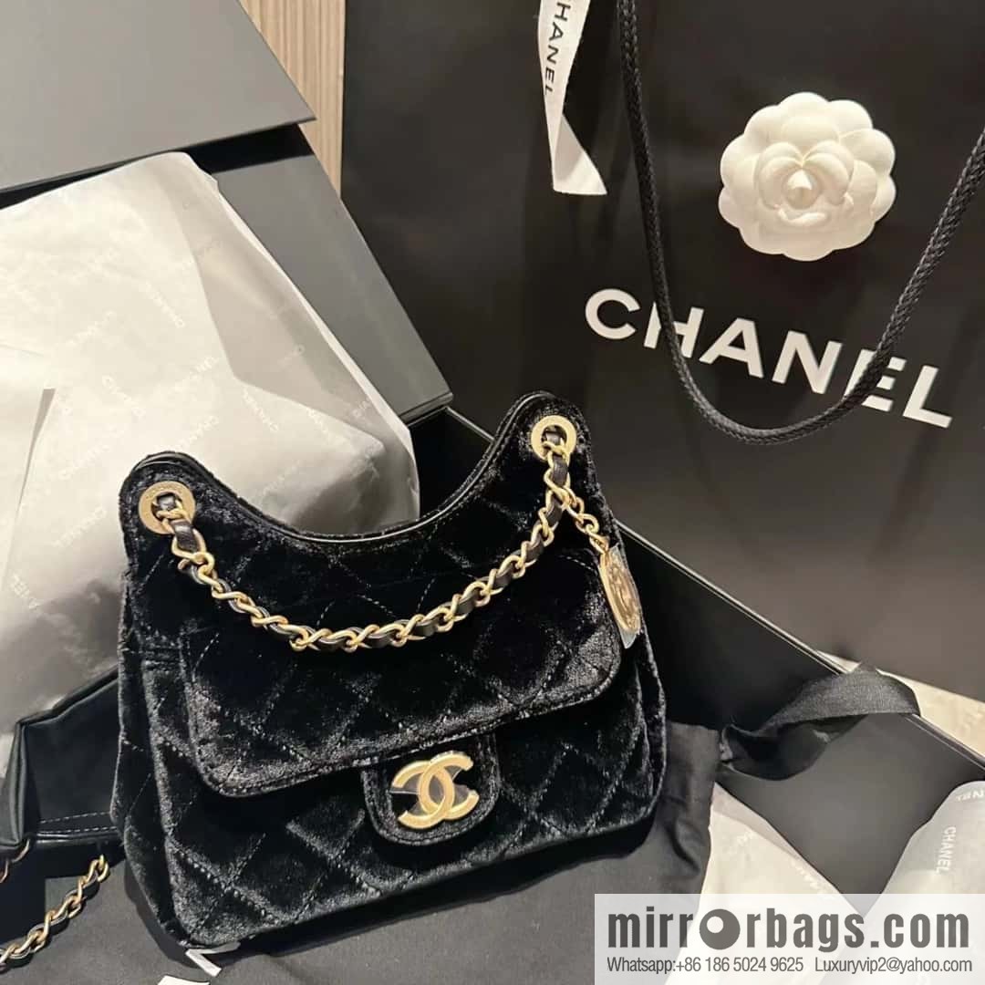 CHANEL 23B Velvet Tmall Genie AS4323 black