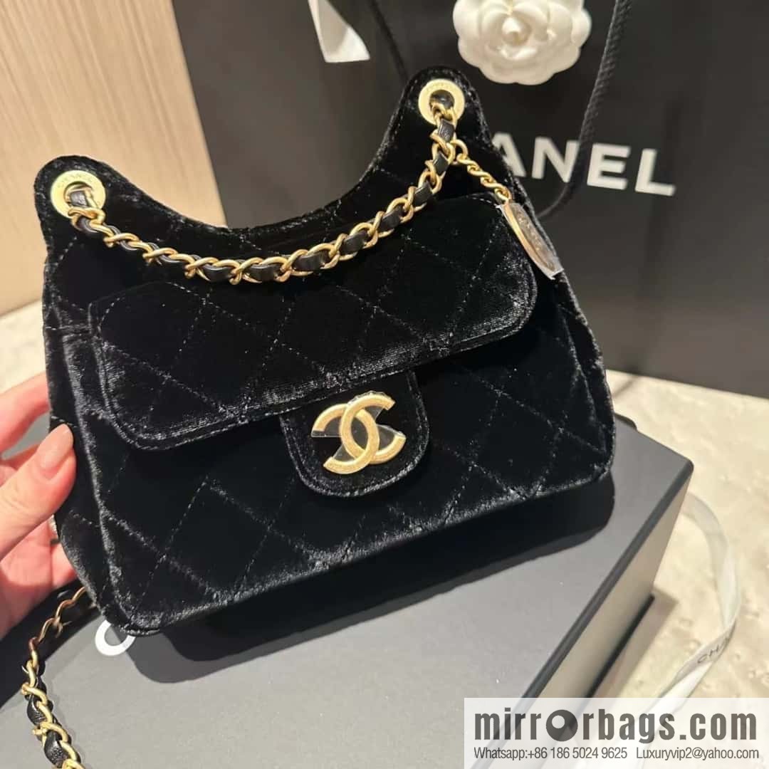 CHANEL 23B Velvet Tmall Genie AS4323 black
