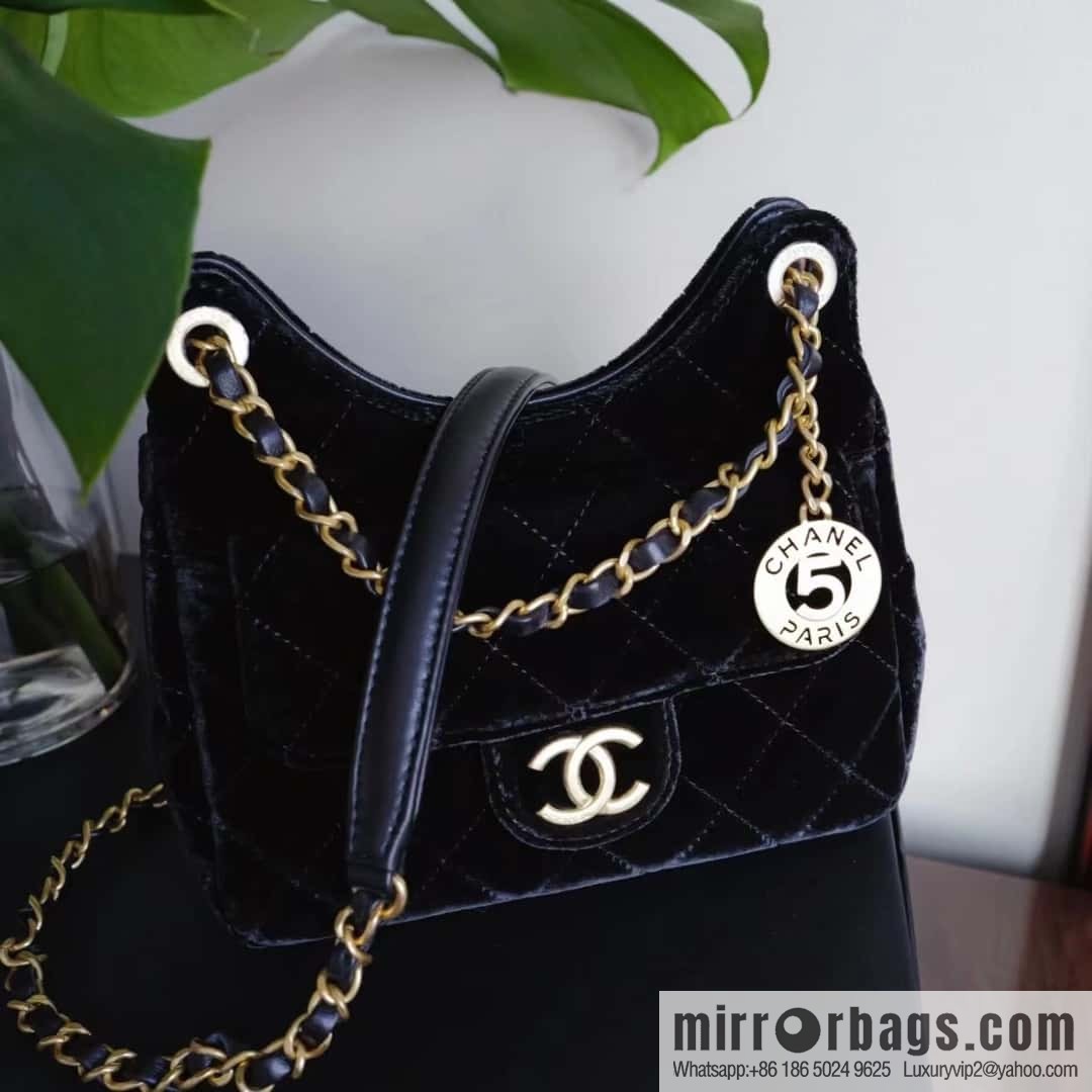 CHANEL 23B Velvet Tmall Genie AS4323 black