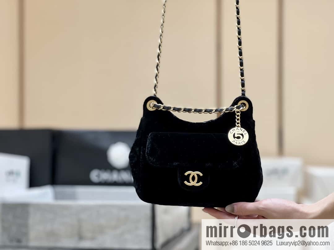 CHANEL 23B Velvet Tmall Genie AS4323 black