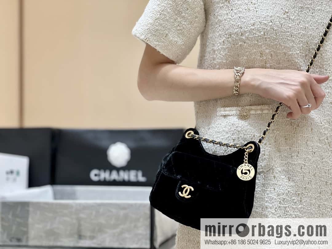 CHANEL 23B Velvet Tmall Genie AS4323 black