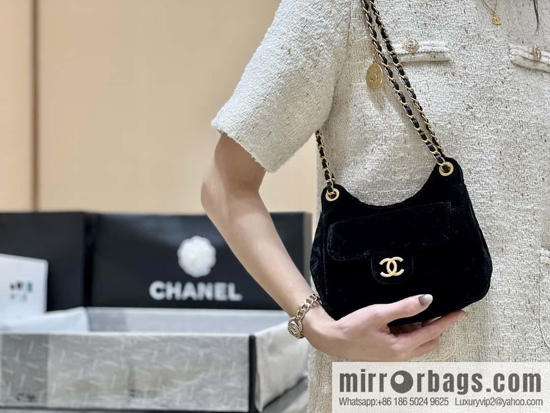 CHANEL 23B Velvet Tmall Genie AS4323 black