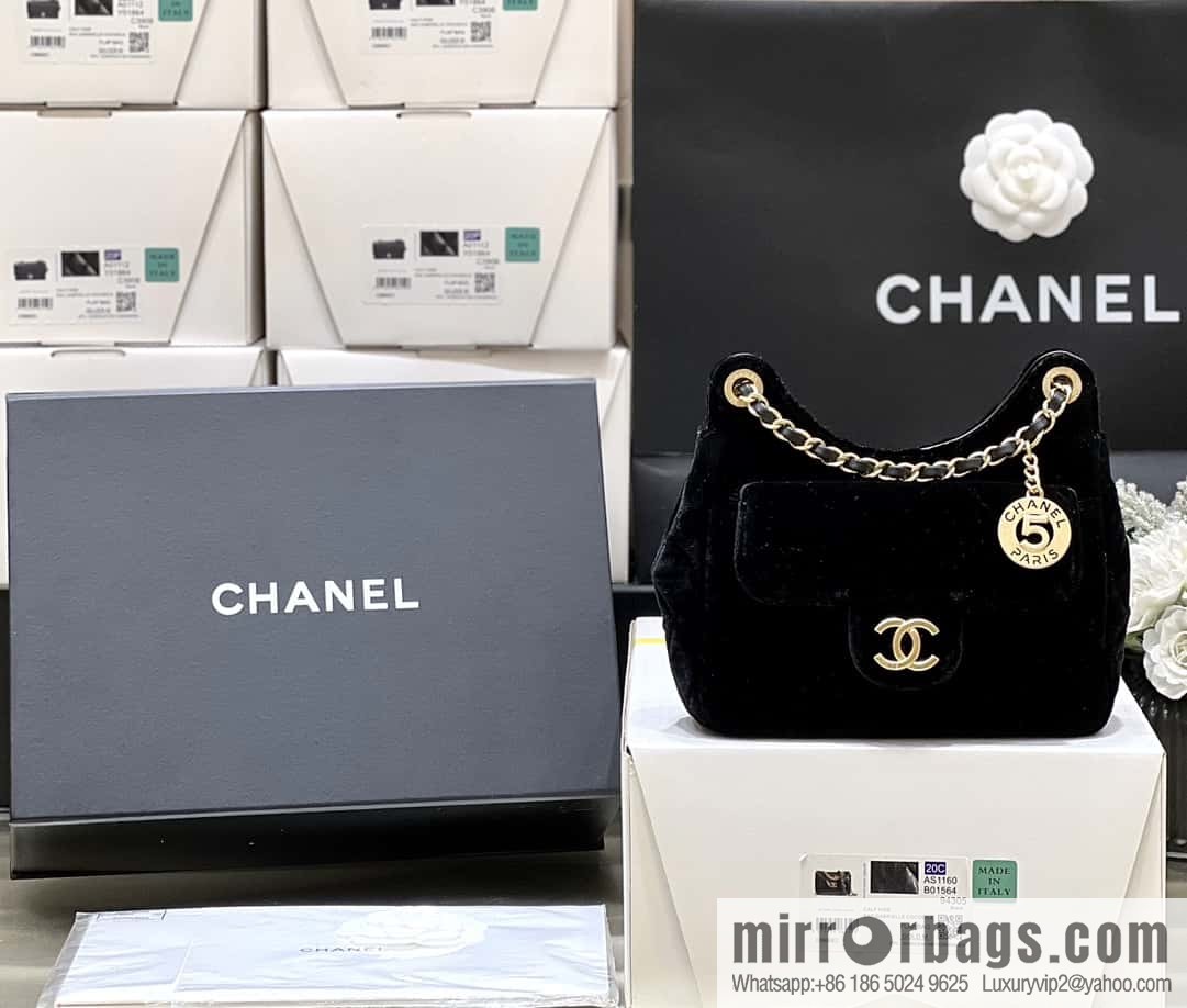 CHANEL 23B Velvet Tmall Genie AS4323 black