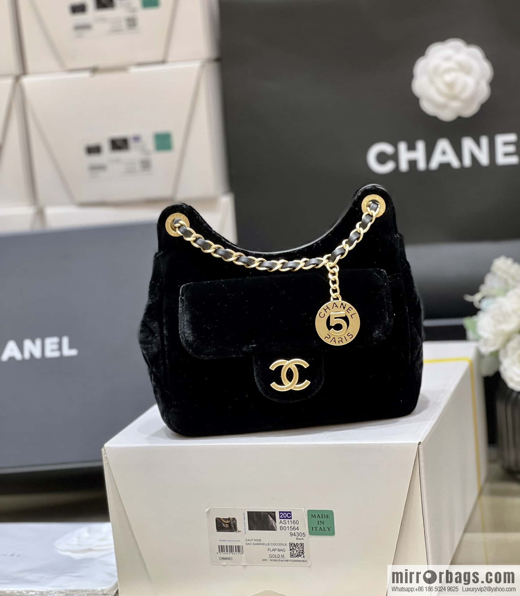 CHANEL 23B Velvet Tmall Genie AS4323 black