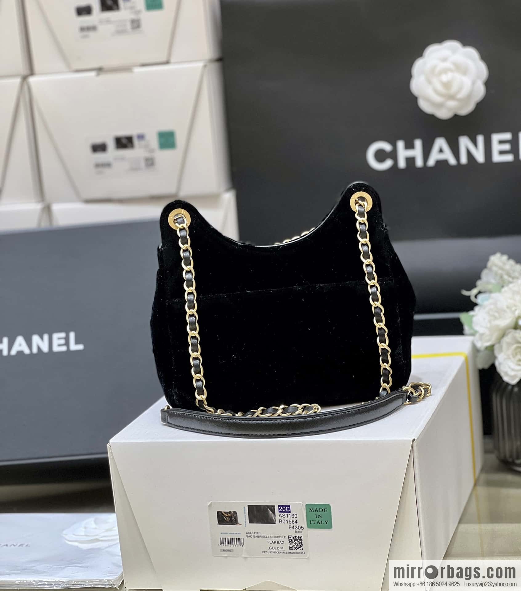 CHANEL 23B Velvet Tmall Genie AS4323 black