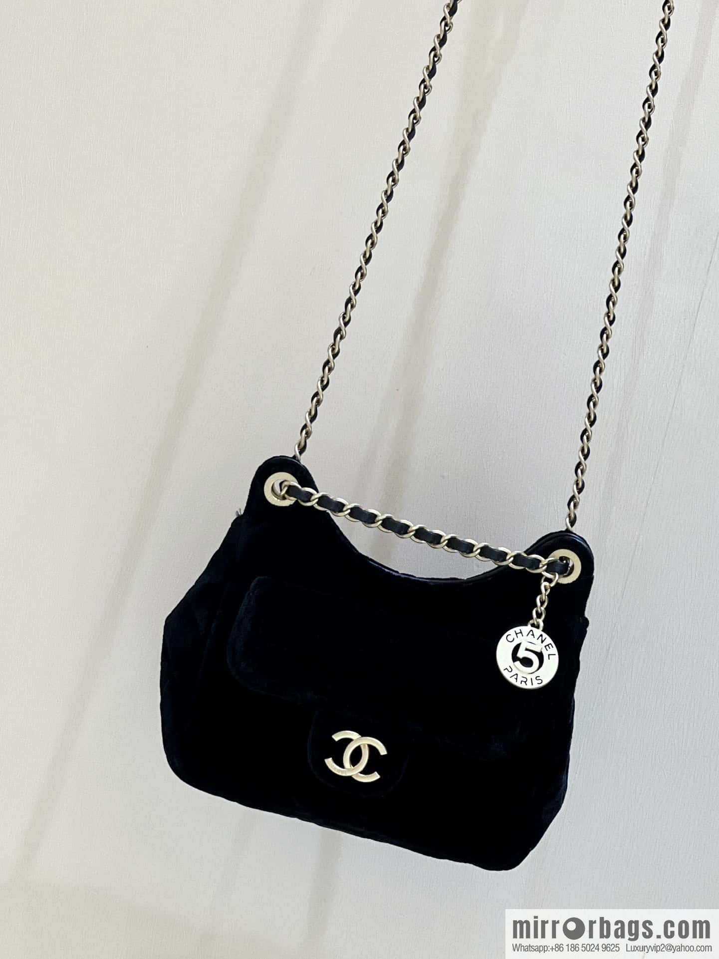 CHANEL 23B Velvet Tmall Genie AS4323 black