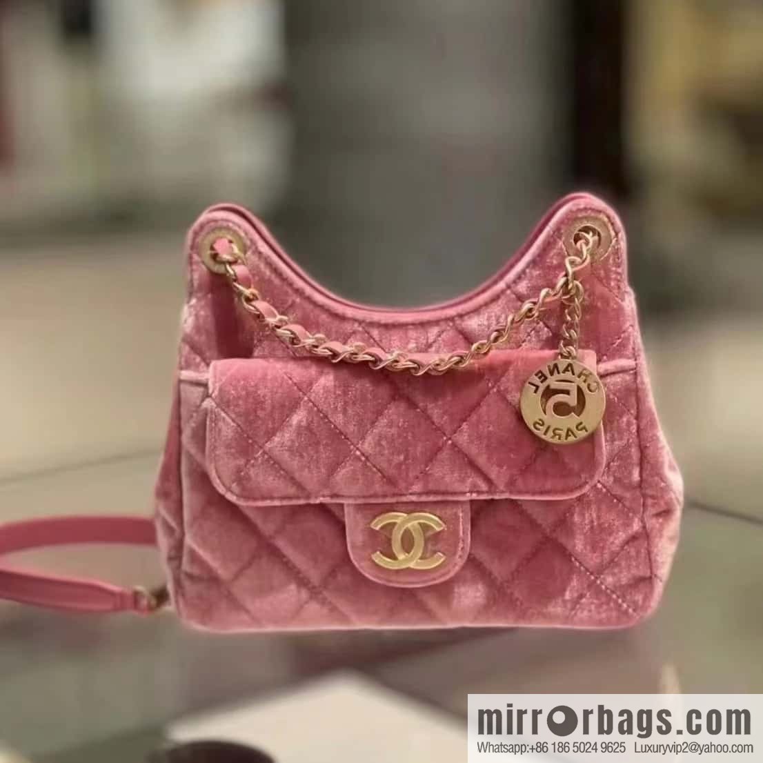 CHANEL 23B Velvet Tmall Genie AS4323 pink