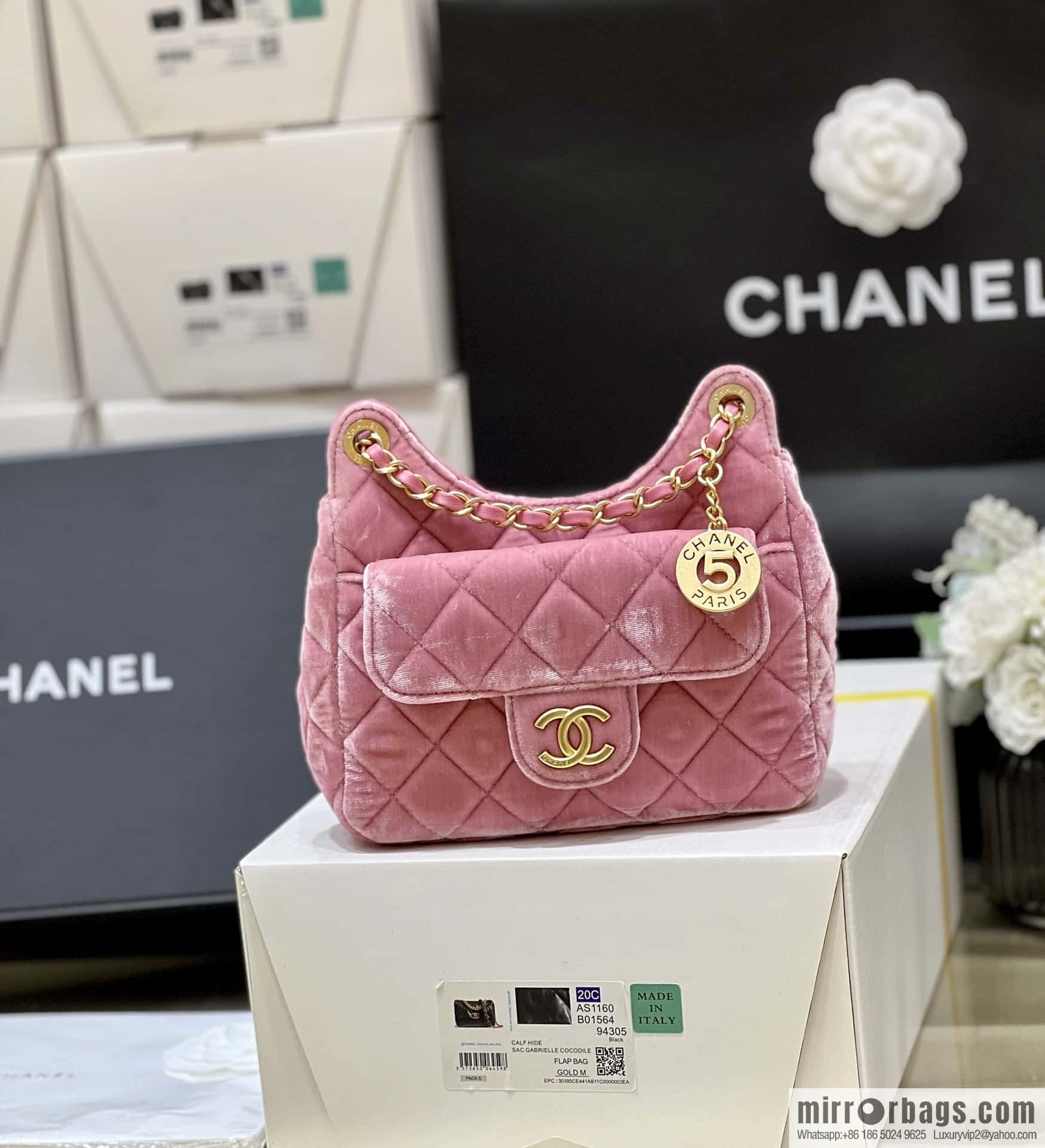 CHANEL 23B Velvet Tmall Genie AS4323 pink