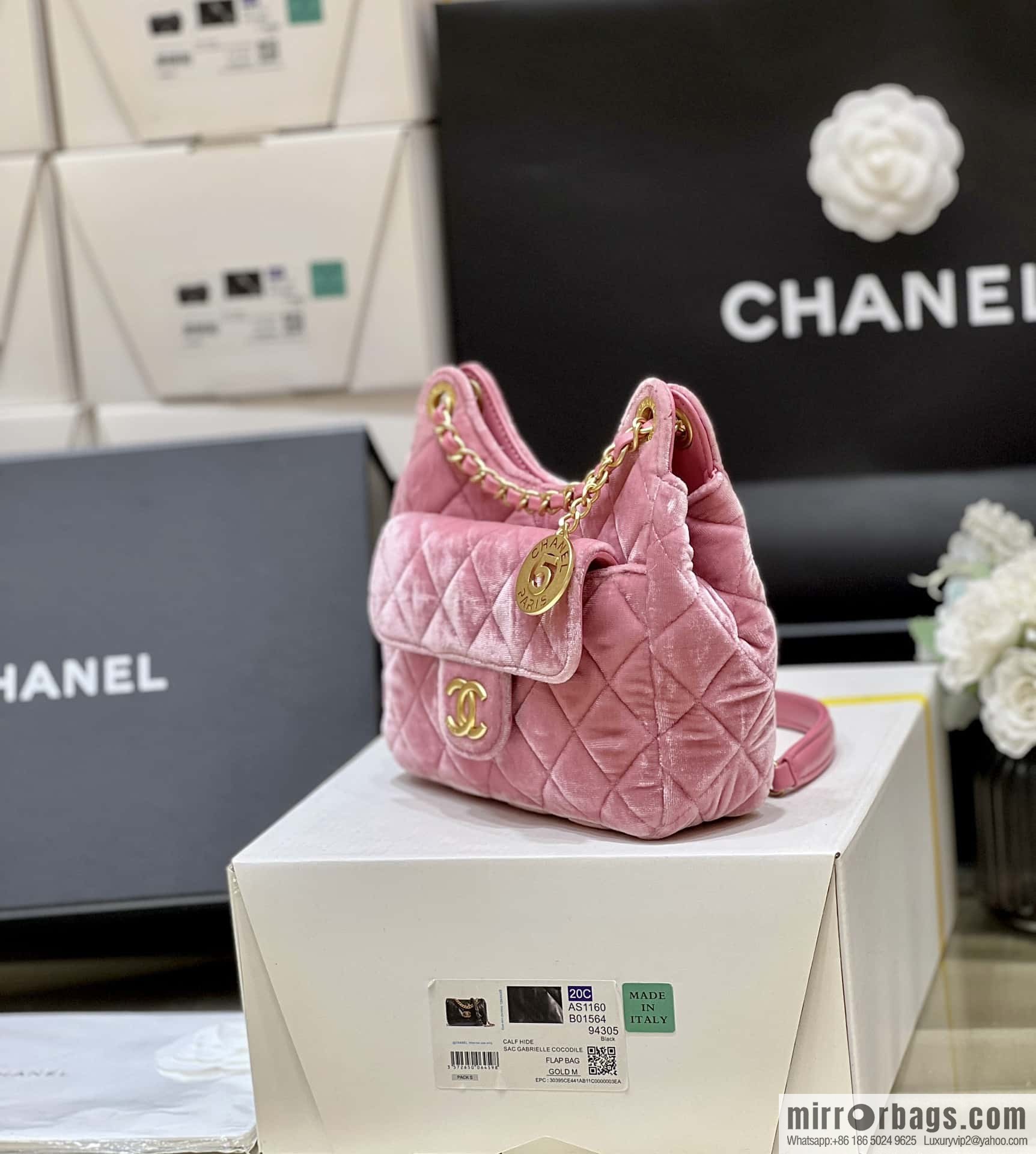 CHANEL 23B Velvet Tmall Genie AS4323 pink