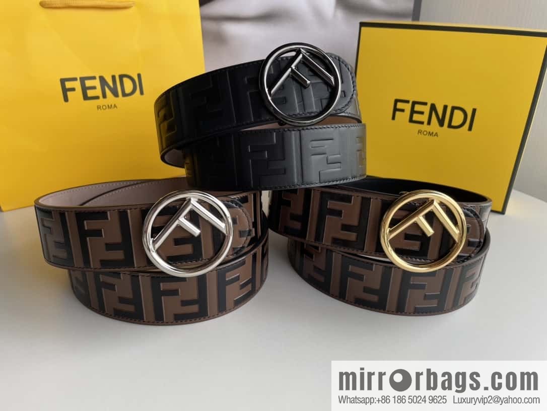 FENDI Fendi with F is Fendi logo shape buckle print belt 4.0 cm