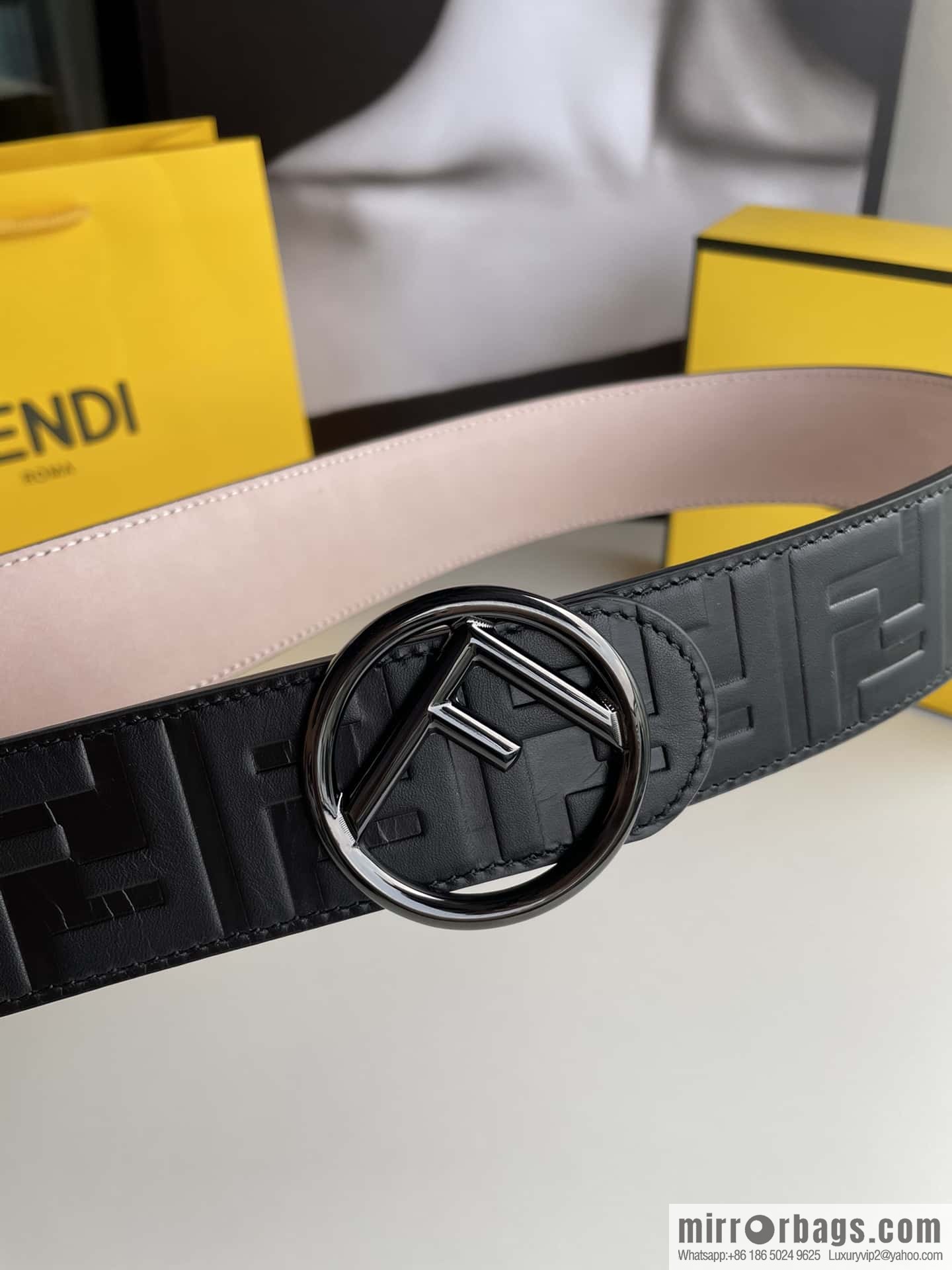 FENDI Fendi with F is Fendi logo shape buckle print belt 4.0 cm