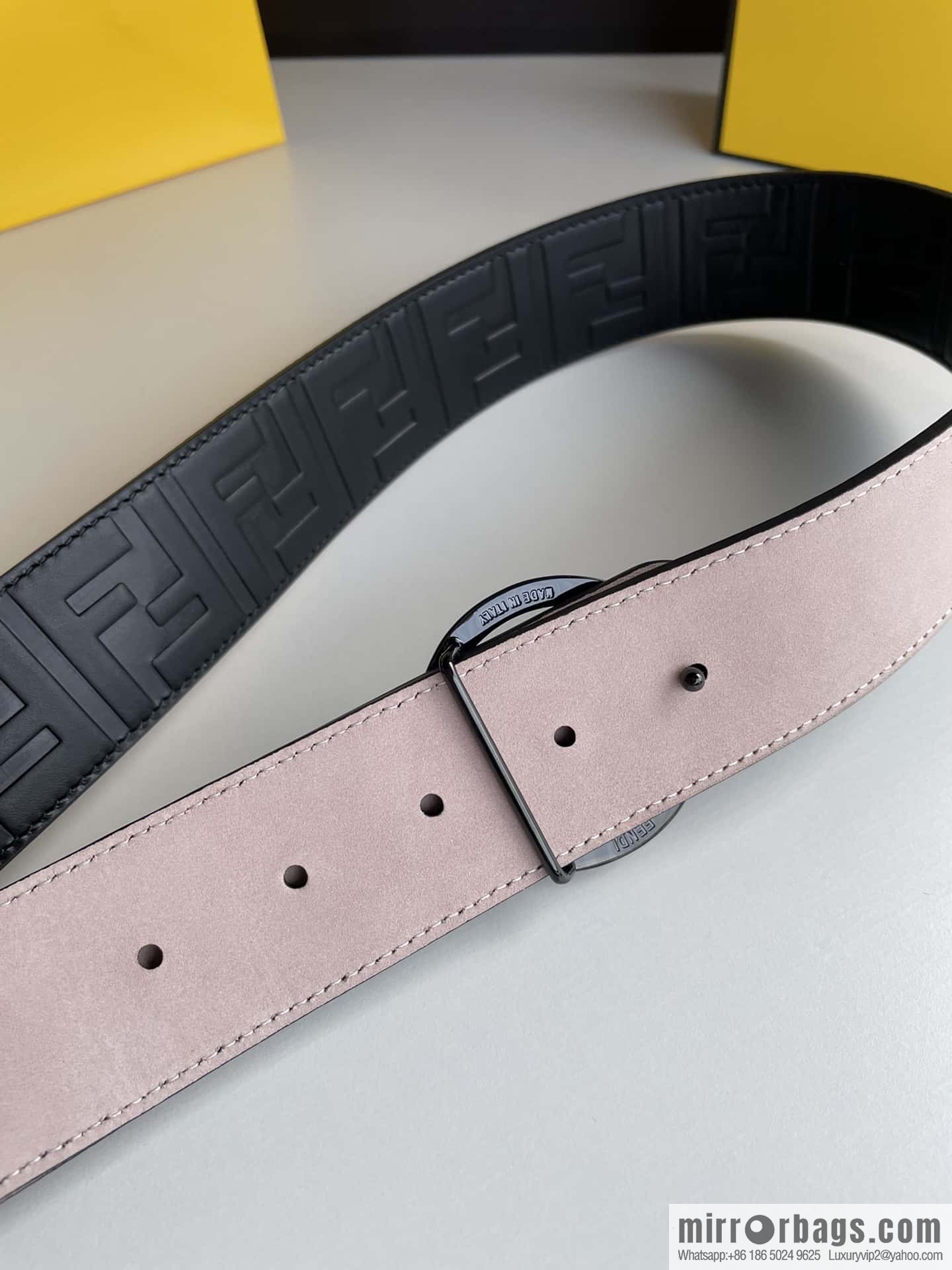 FENDI Fendi with F is Fendi logo shape buckle print belt 4.0 cm