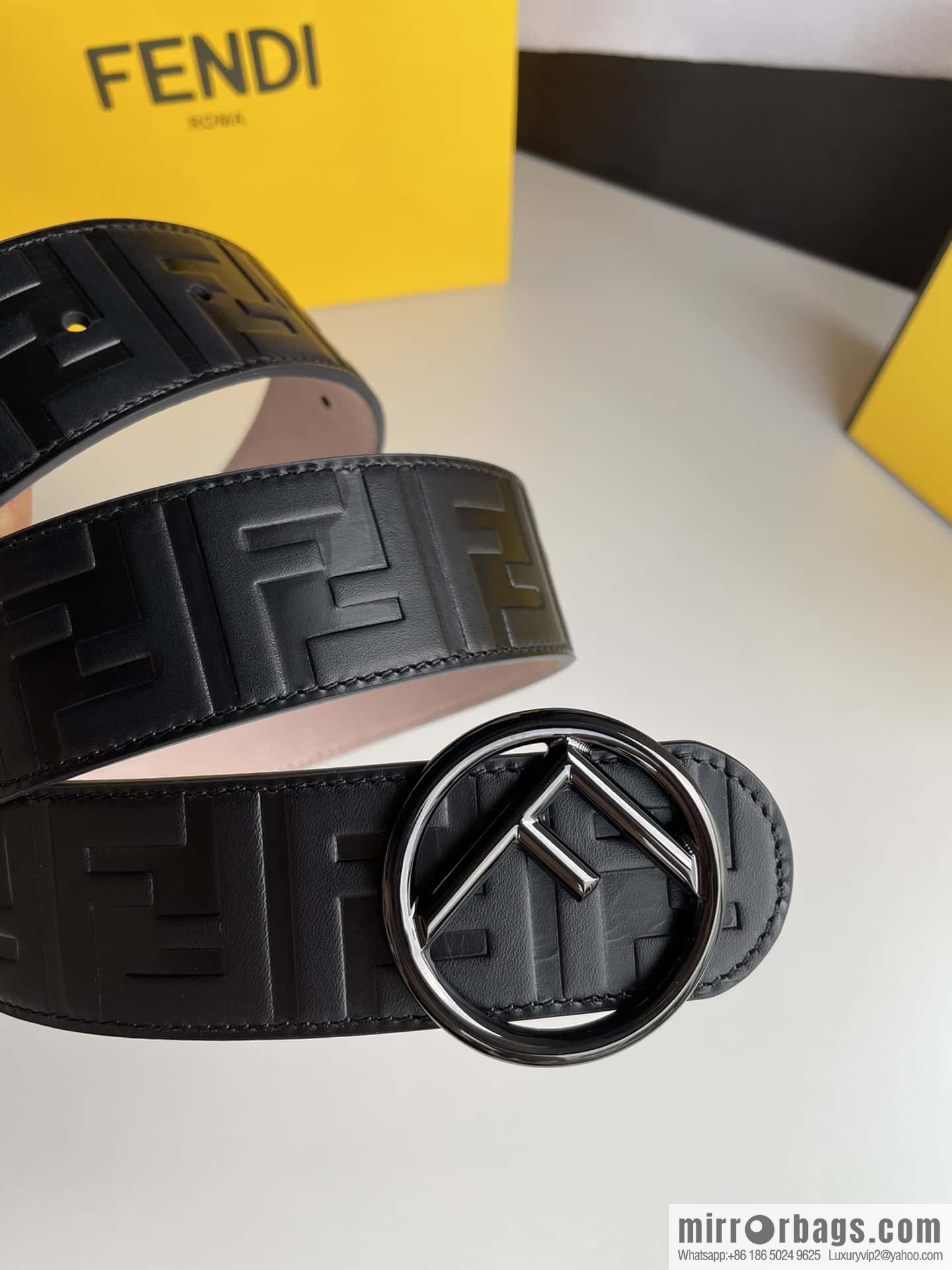 FENDI Fendi with F is Fendi logo shape buckle print belt 4.0 cm