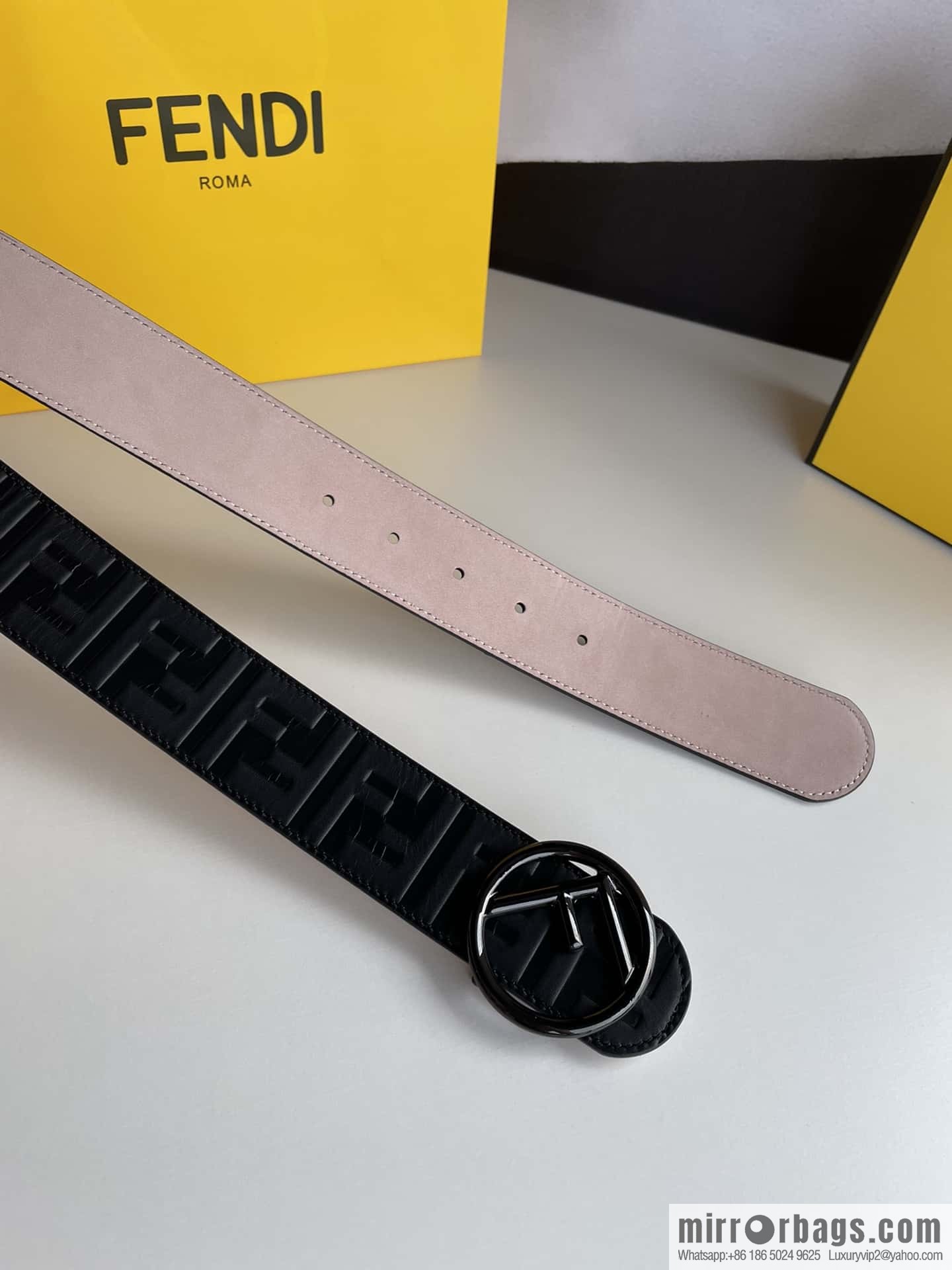 FENDI Fendi with F is Fendi logo shape buckle print belt 4.0 cm