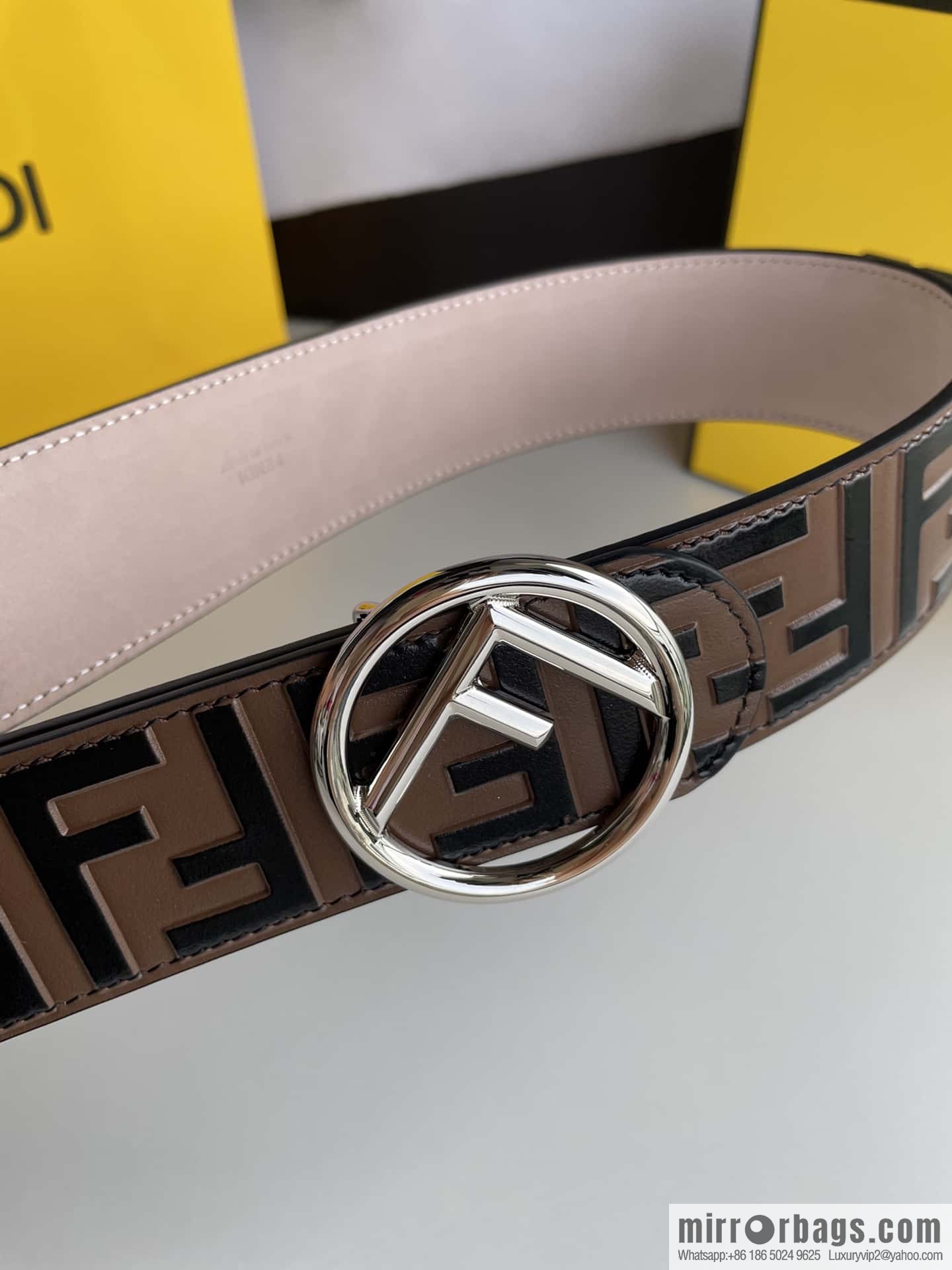 FENDI Fendi with F is Fendi logo shape buckle print belt 4.0 cm