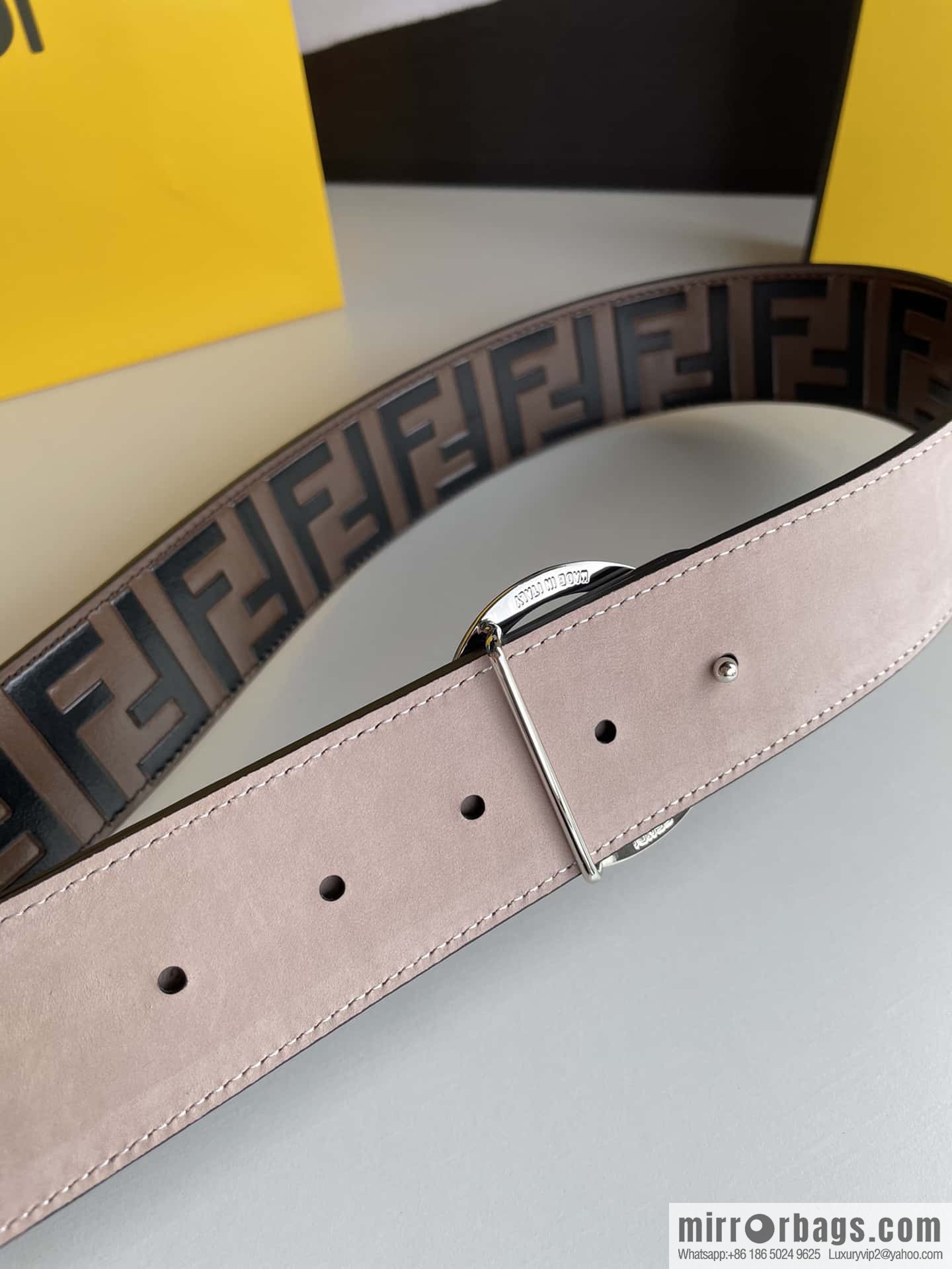 FENDI Fendi with F is Fendi logo shape buckle print belt 4.0 cm