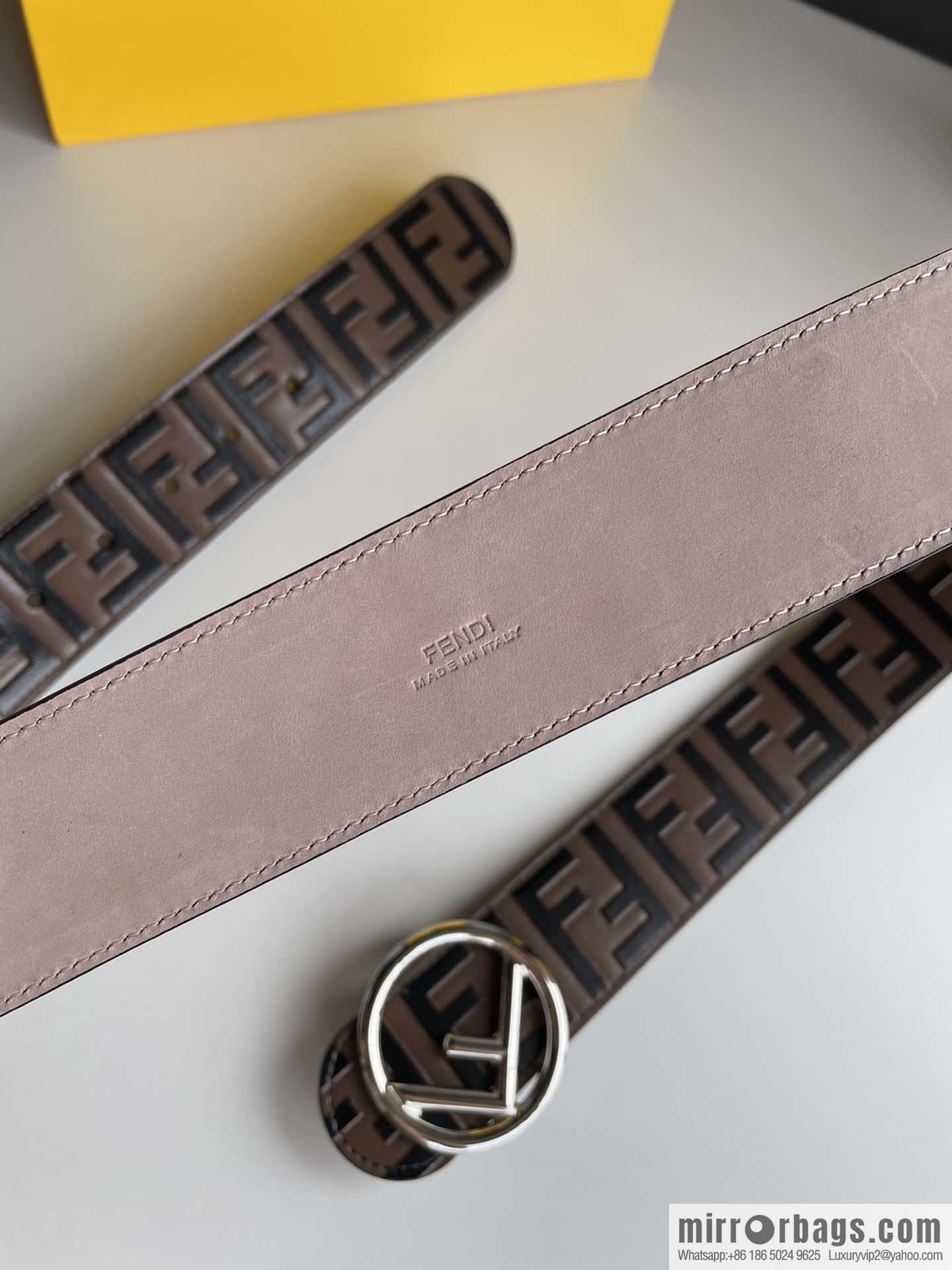 FENDI Fendi with F is Fendi logo shape buckle print belt 4.0 cm