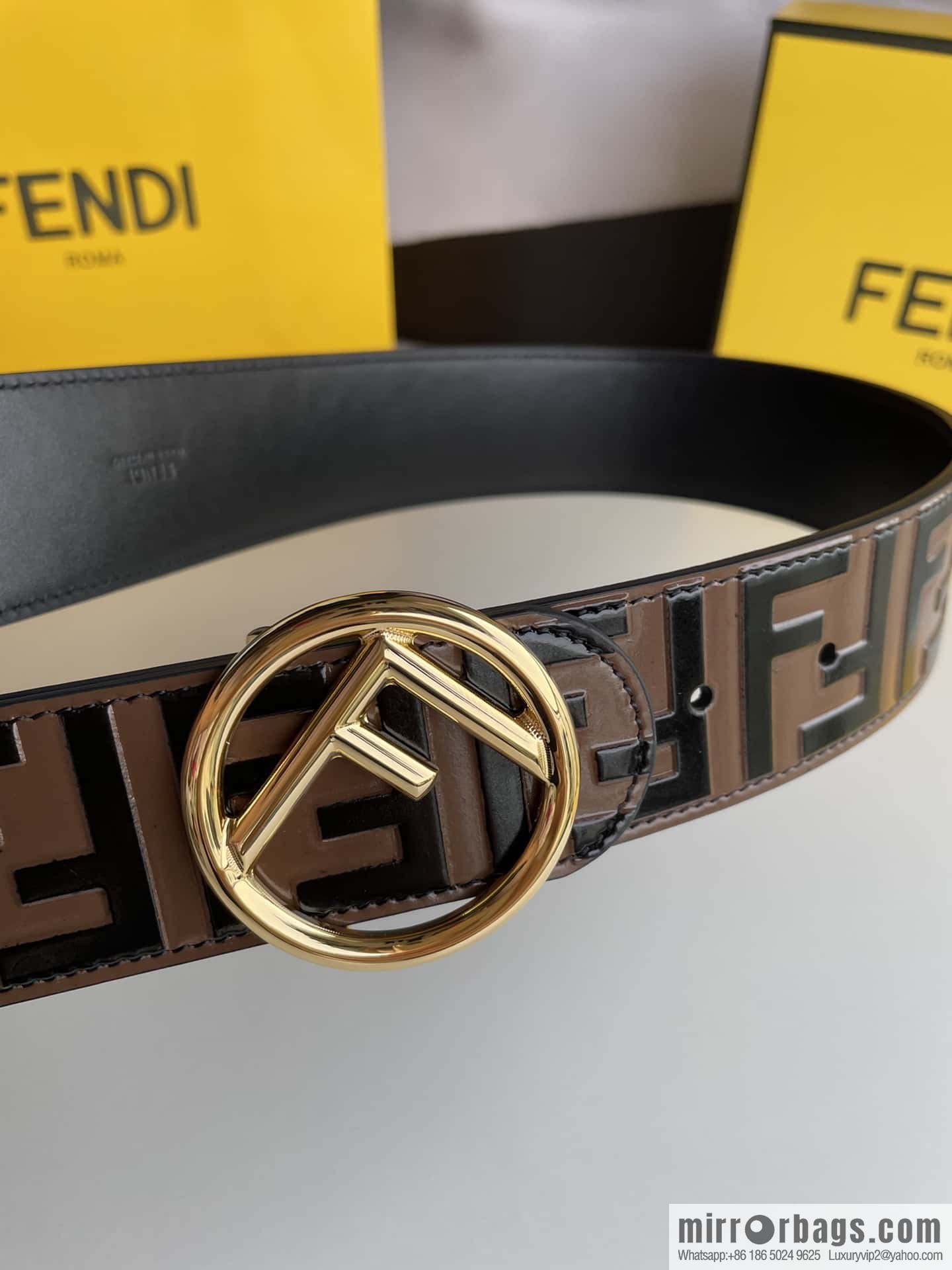 FENDI Fendi with F is Fendi logo shape buckle print belt 4.0 cm