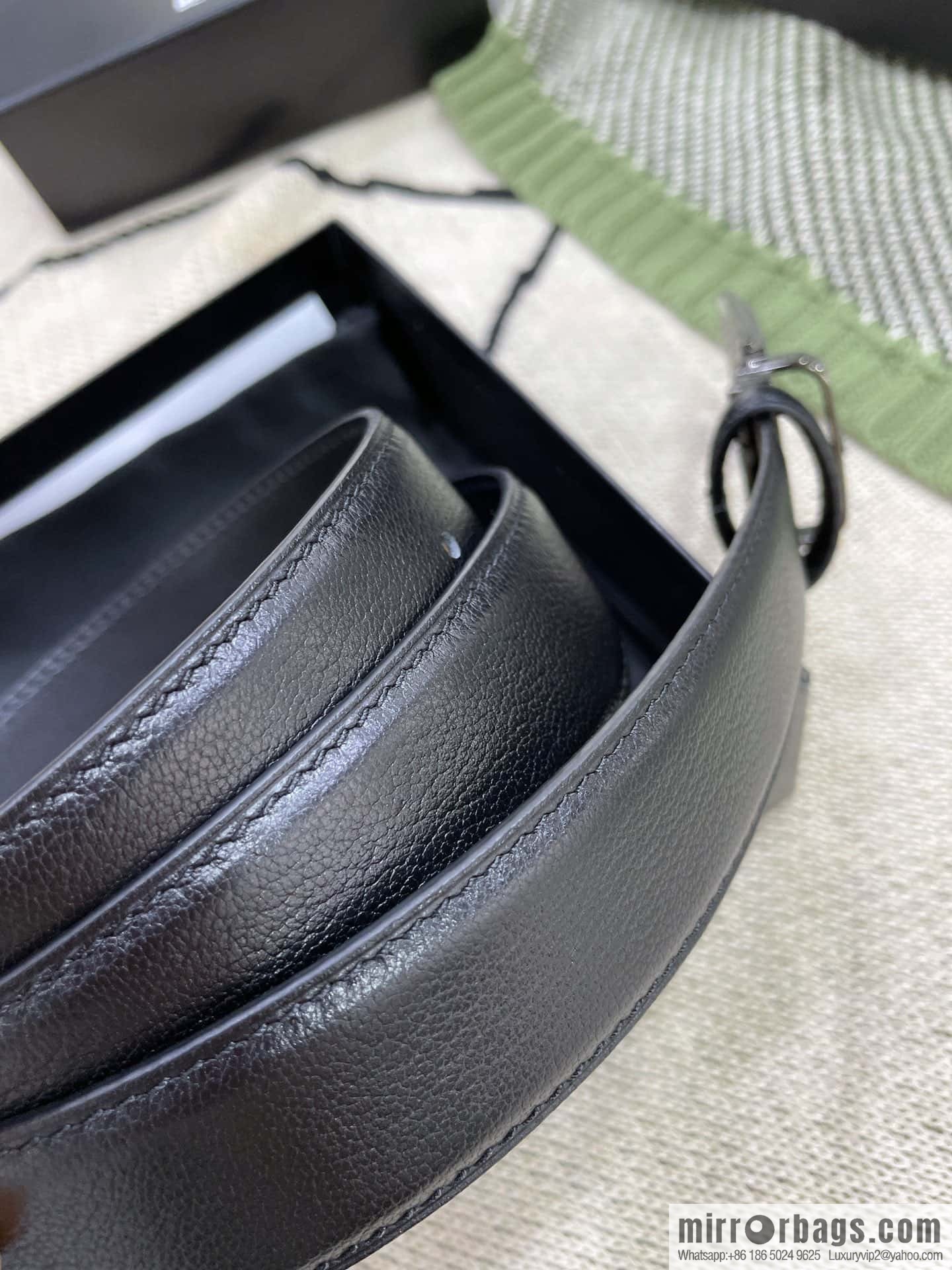 MONTBLANC's new black series pin buckle double-sided delicate first-layer cowhide belt