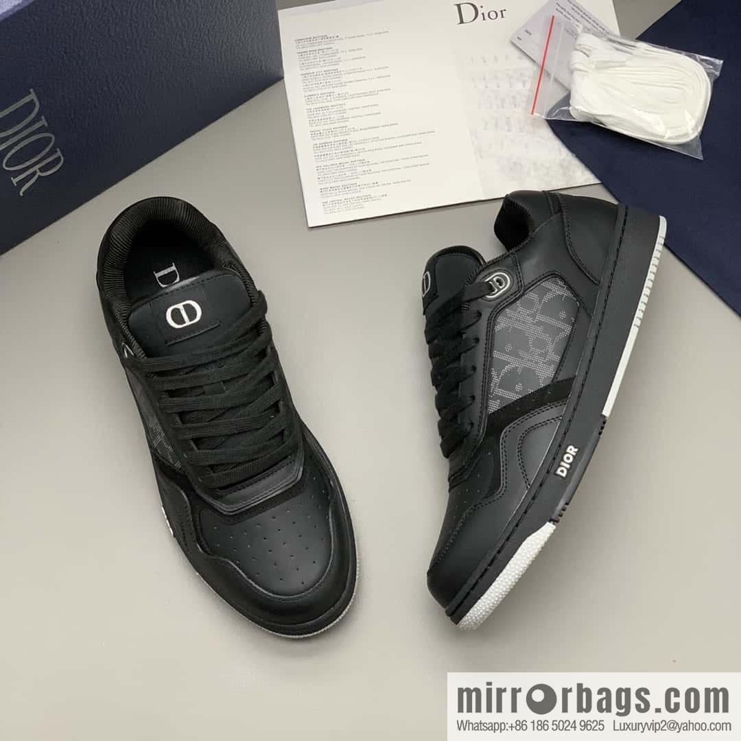 DIOR Dior B27 low-top sneakers with beige and black Oblique print inlay on the side