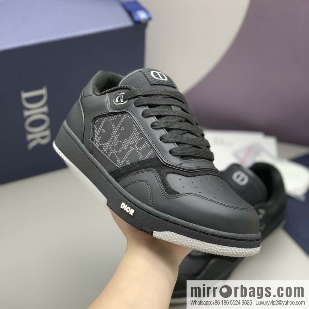 DIOR Dior B27 low-top sneakers with beige and black Oblique print inlay on the side
