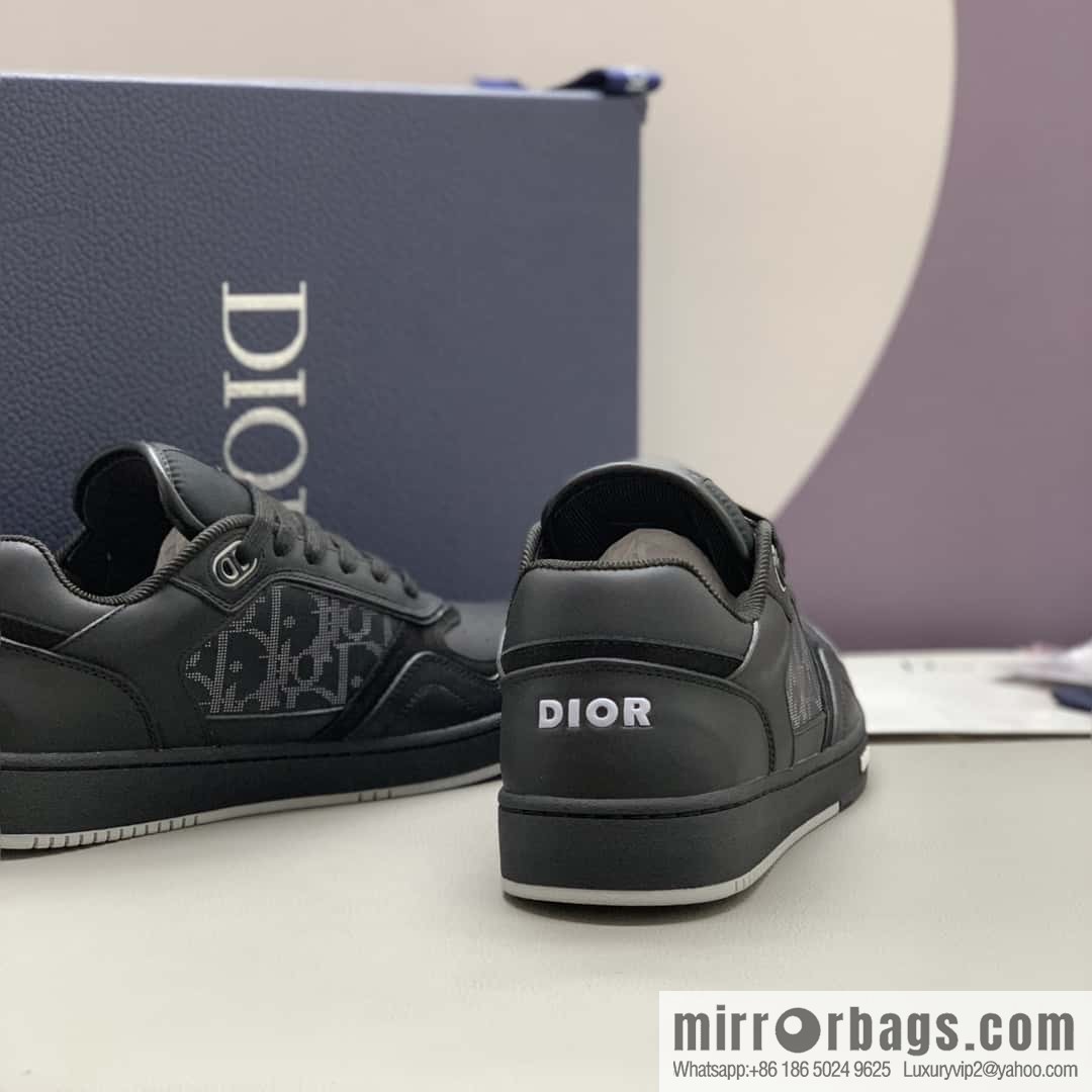 DIOR Dior B27 low-top sneakers with beige and black Oblique print inlay on the side