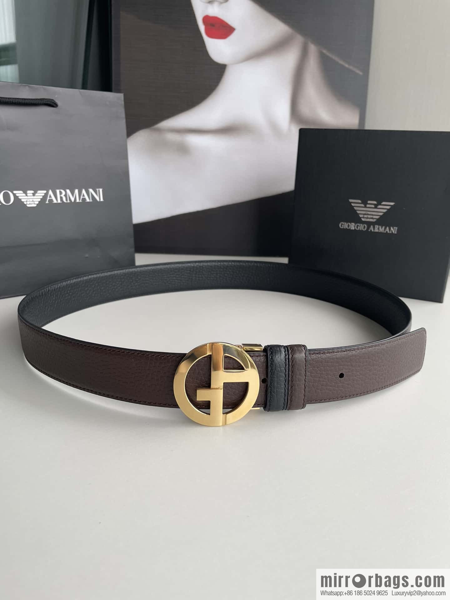 Giorgio Armani (Italy) Men's belt width 3.5cm