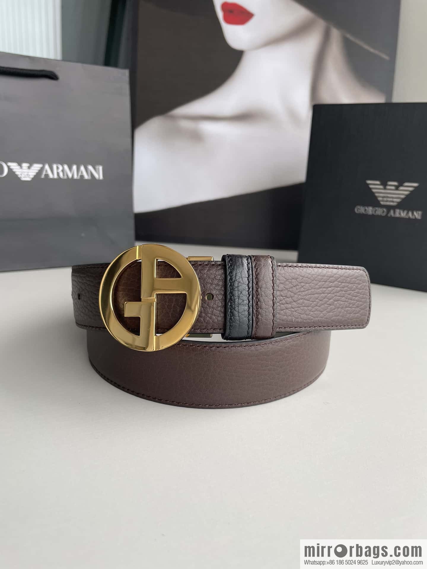 Giorgio Armani (Italy) Men's belt width 3.5cm