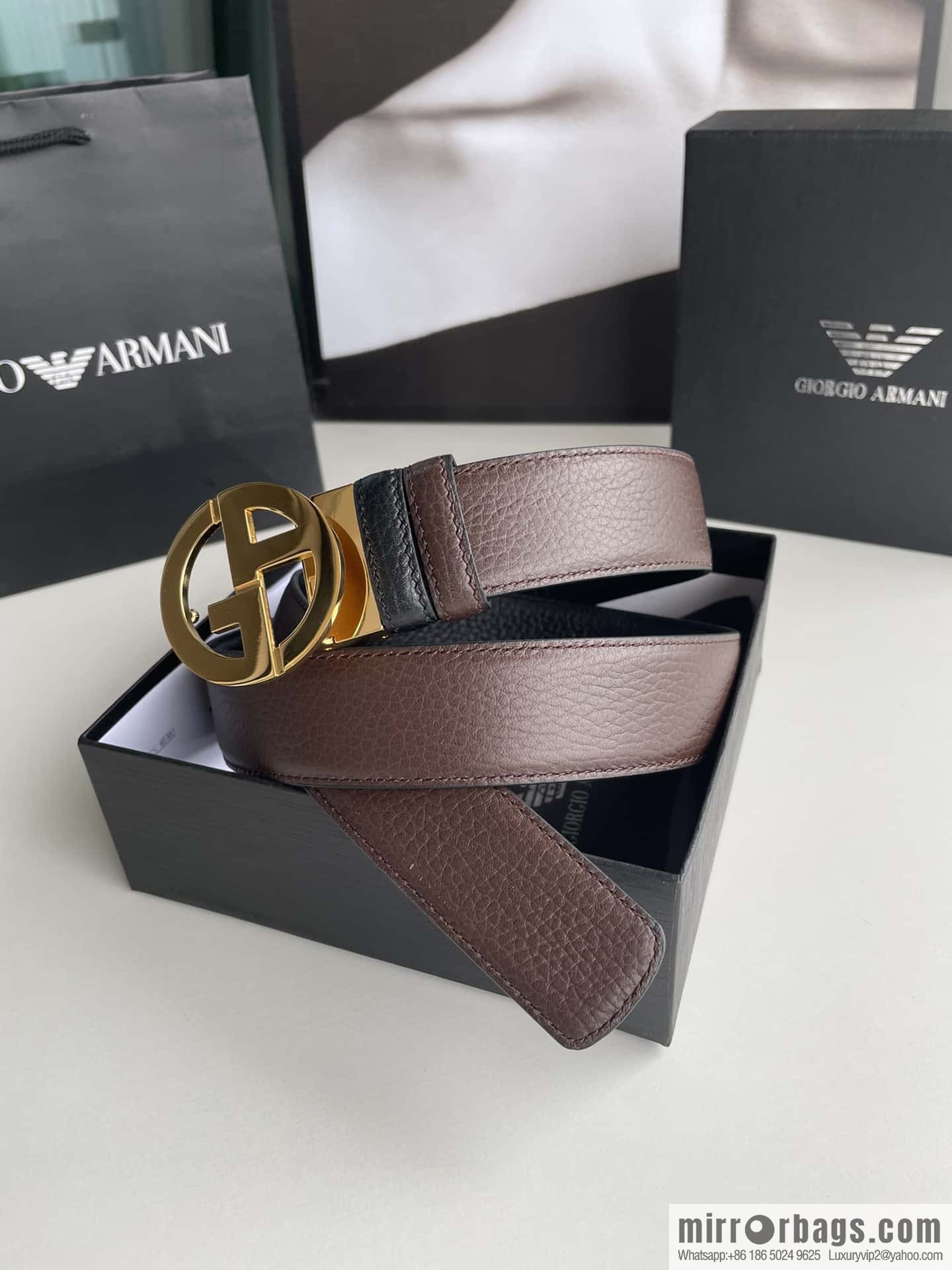 Giorgio Armani (Italy) Men's belt width 3.5cm