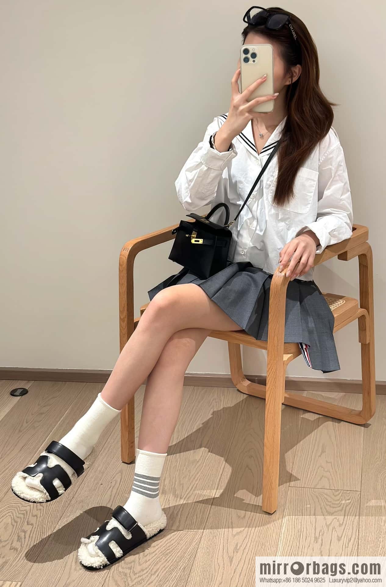 Hermès Lamb Wool Chypre Sandals