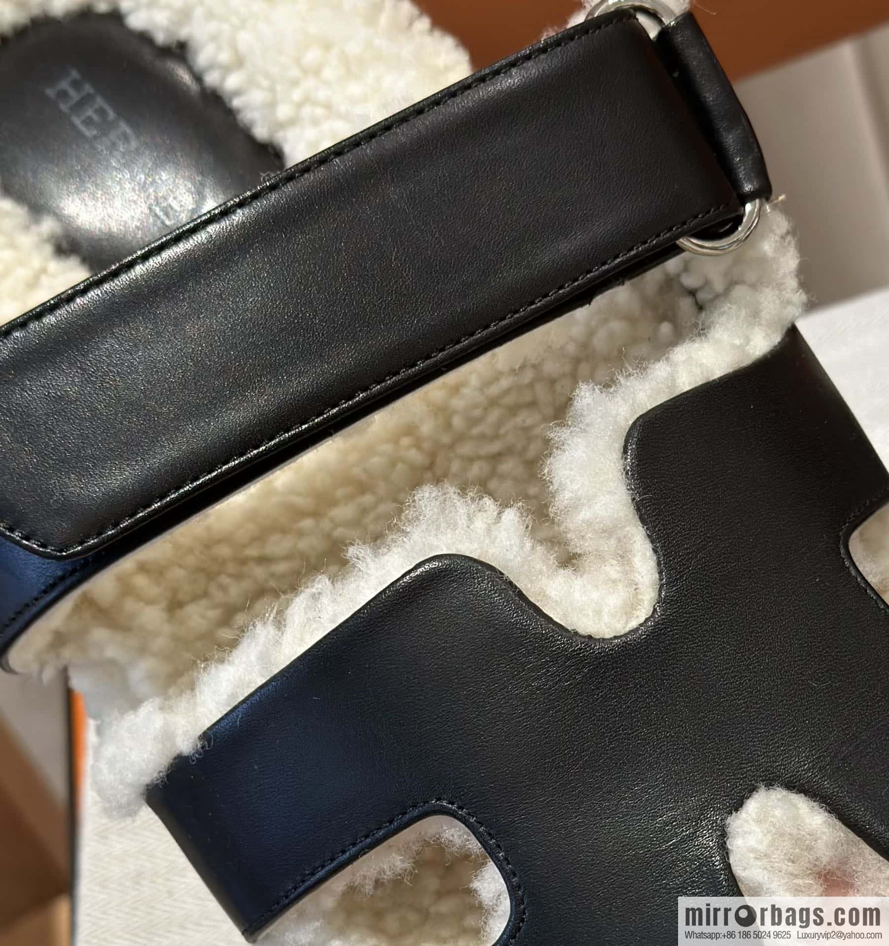 Hermès Lamb Wool Chypre Sandals