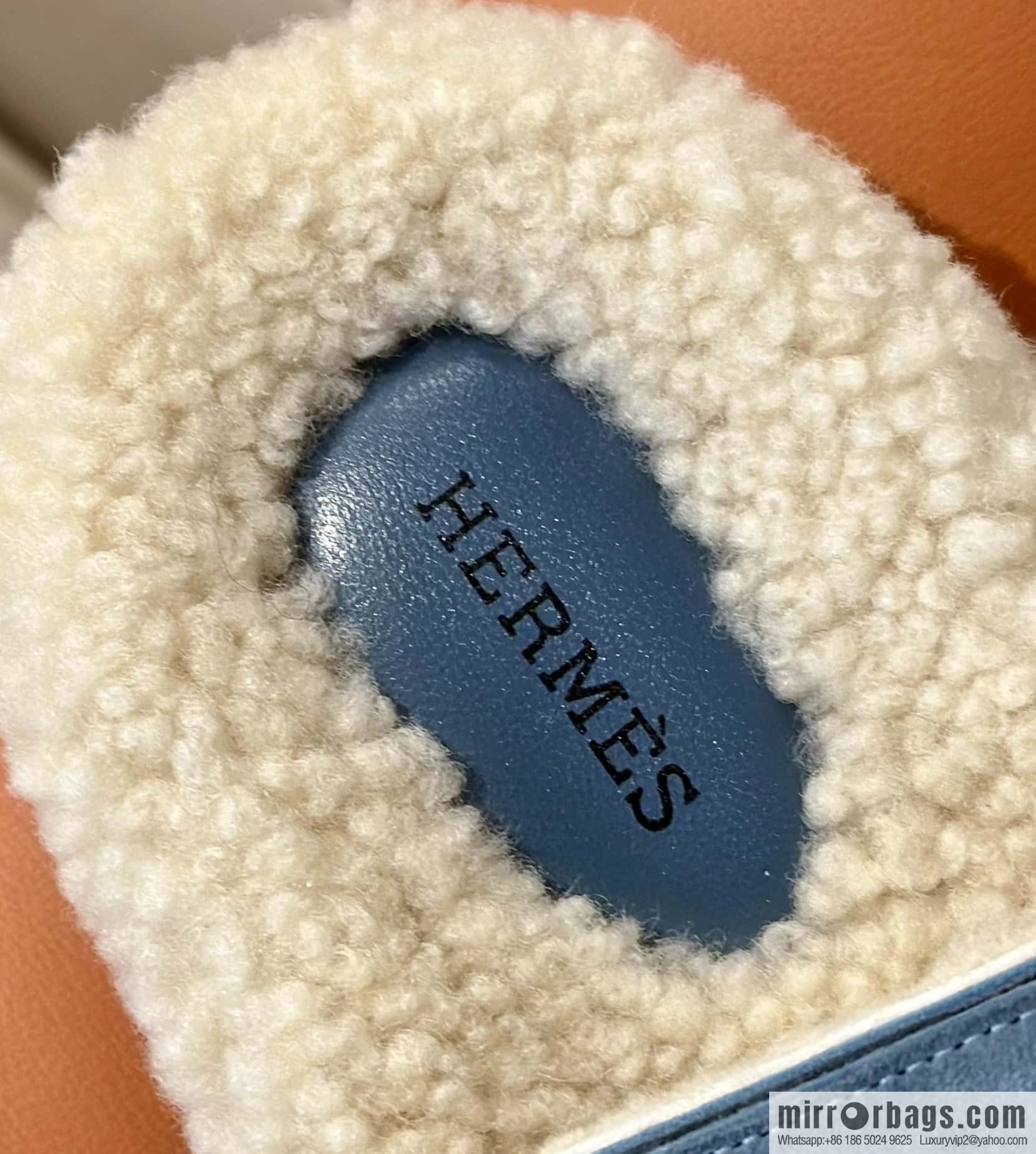 Hermès Lamb Wool Chypre Sandals