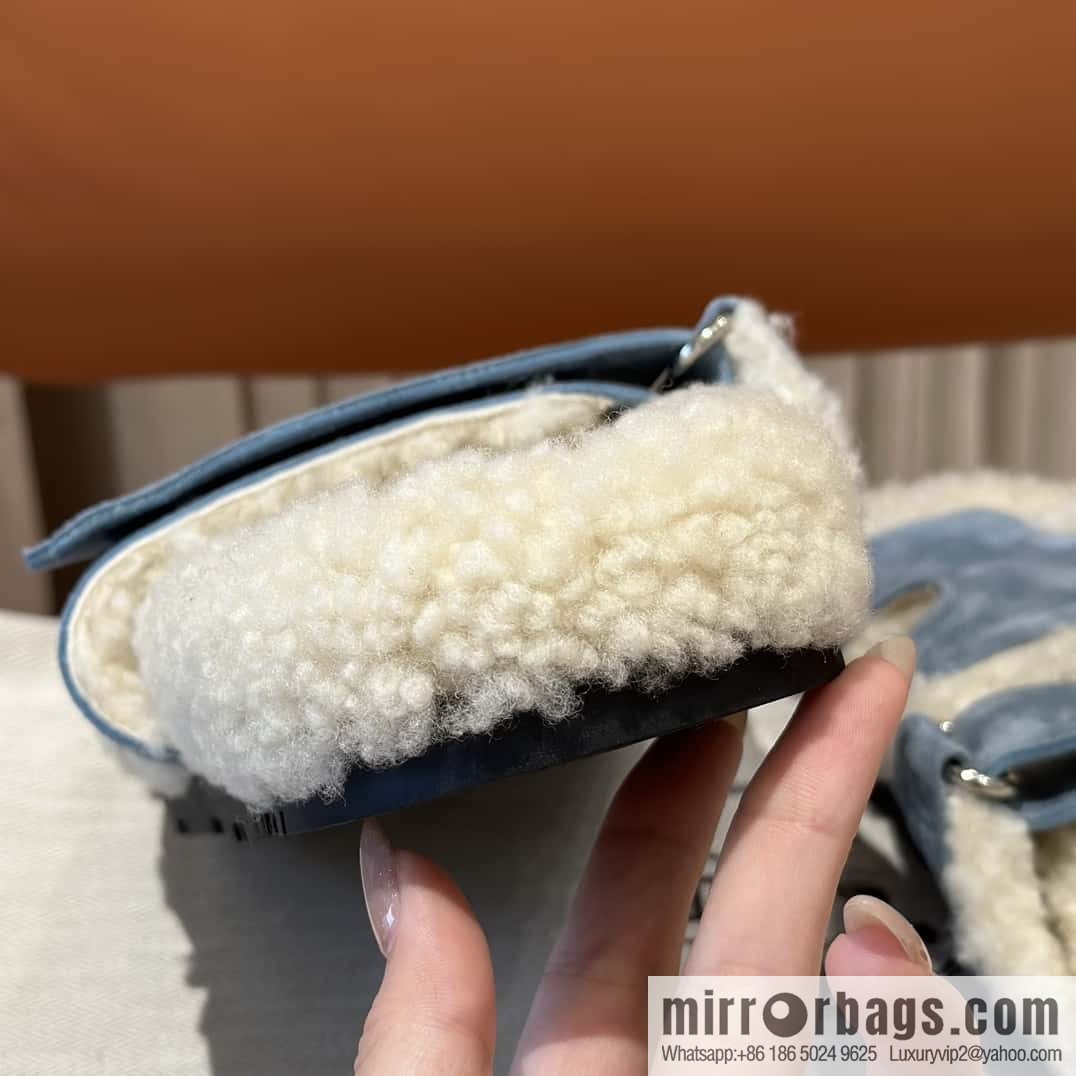 Hermès Lamb Wool Chypre Sandals