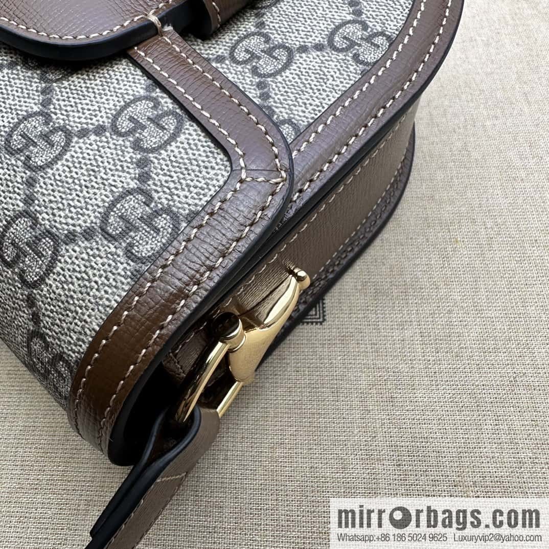 Gucci Horsebit 1955 series mini semi-circular handbag 760191 brown