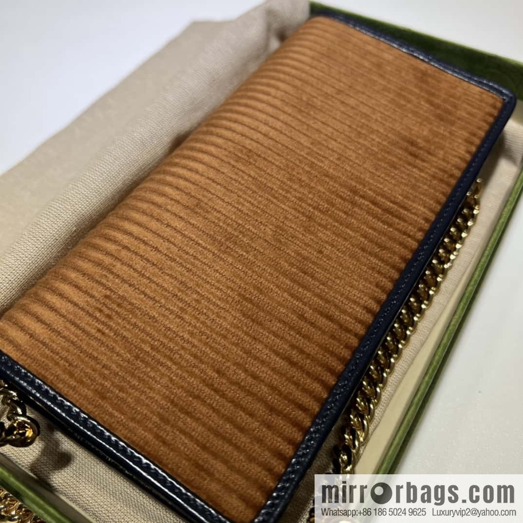 Gucci Horsebit 1955 series chain bag 621892 brown corduroy