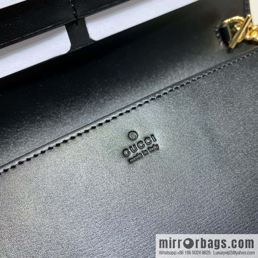 Gucci Horsebit 1955 series chain bag 621892 black leather