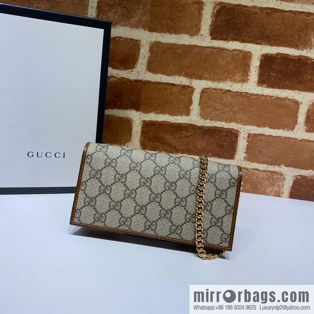 Gucci Horsebit 1955 series chain bag 621892 brown PVC/brown