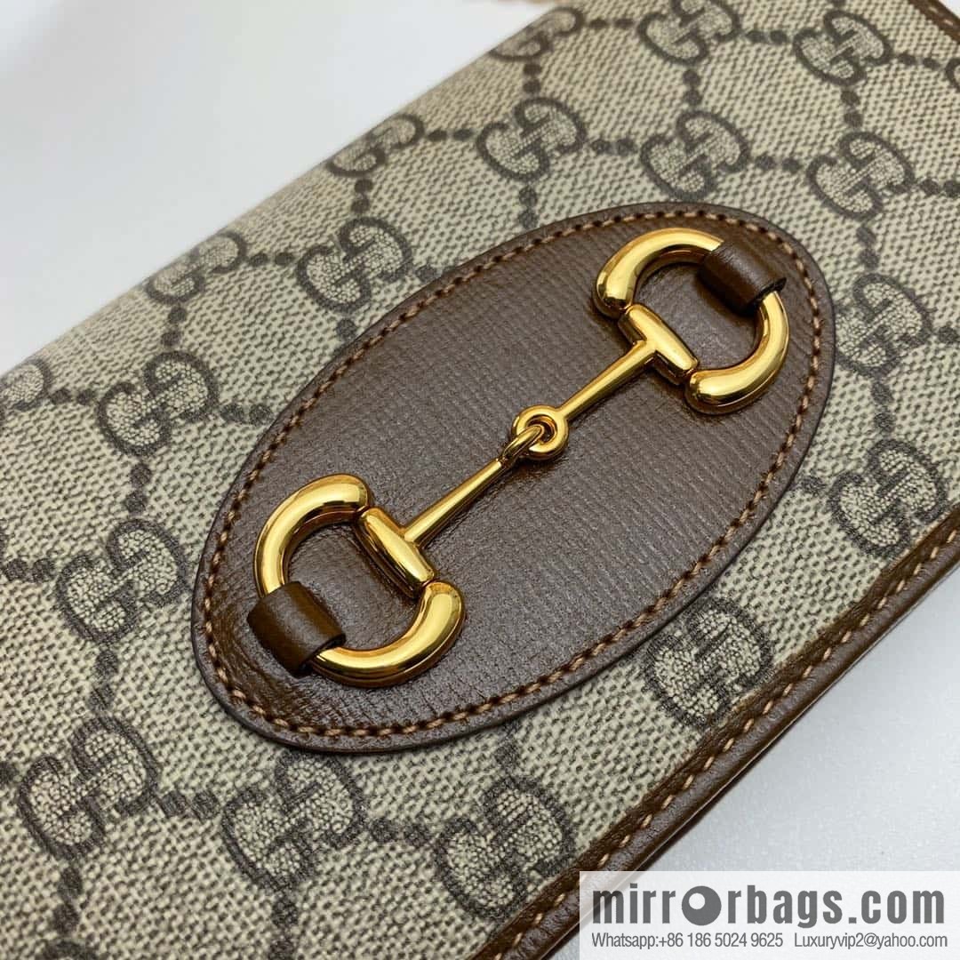 Gucci Horsebit 1955 series chain bag 621892 brown PVC/brown