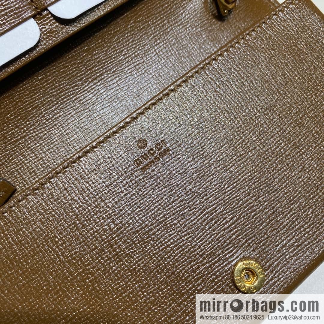 Gucci Horsebit 1955 series chain bag 621892 brown PVC/brown