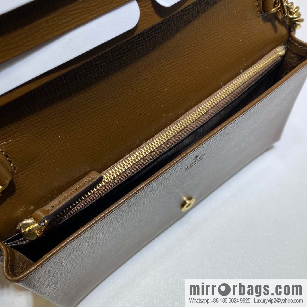 Gucci Horsebit 1955 series chain bag 621892 brown PVC/brown