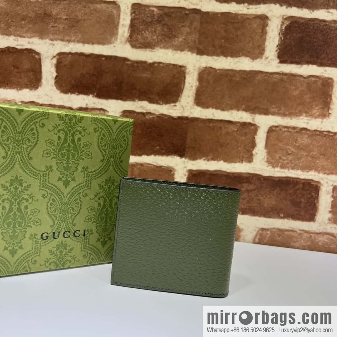 GUCCI GG Marmont series leather (fabric) double fold wallet 428726 army green pig pattern